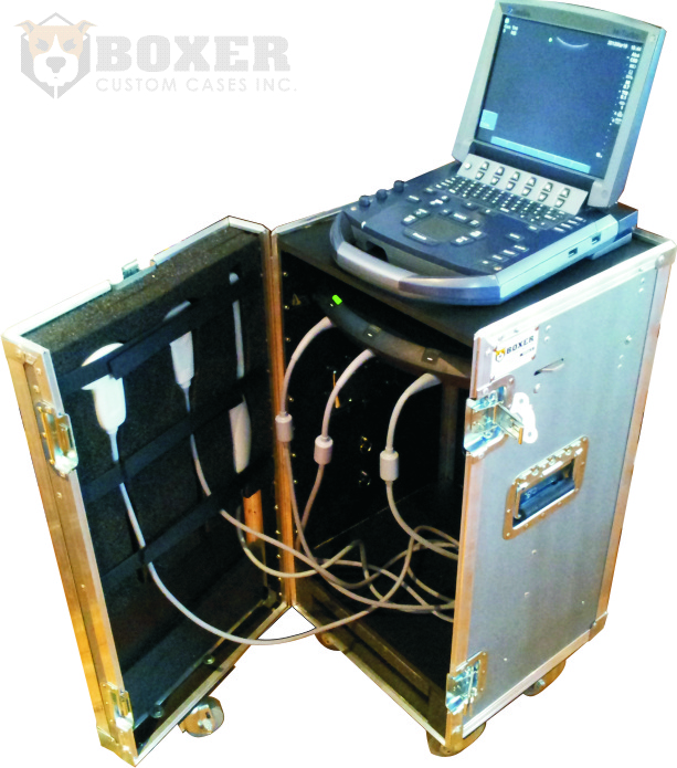 Boxer Portable Ultrasound Cart With Probes In Foam Insert